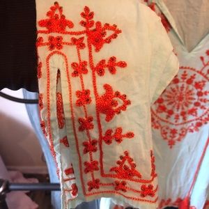 Robin egg blue w/orange Gianni Bini sun/swim cover